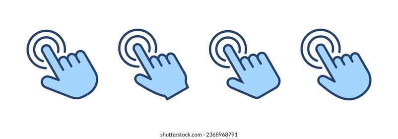Hand click icon vector. pointer sign and symbol. hand cursor icon