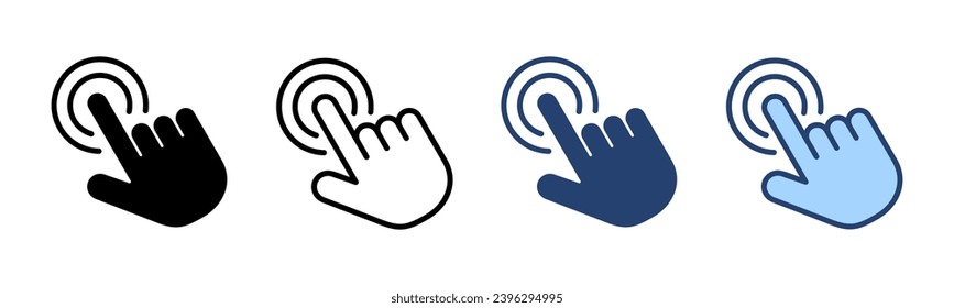Hand click icon vector. pointer sign and symbol. hand cursor icon
