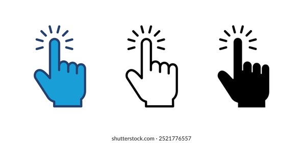 Hand click icon vector. pointer icon vector. hand cursor icon vector