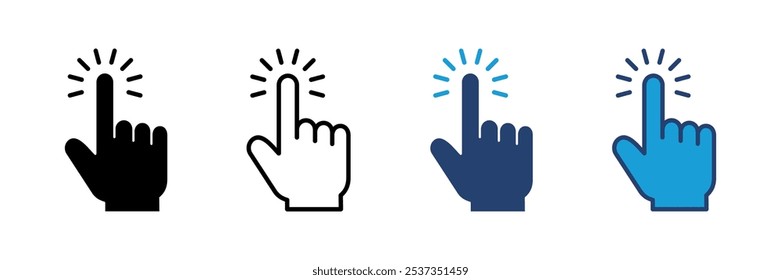 Hand click icon vector. pointer icon vector. hand cursor icon vector