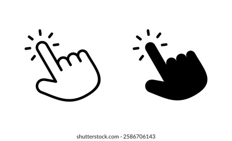 Hand click icon vector. pointer sign and symbol. hand cursor icon