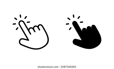 Hand click icon vector. pointer sign and symbol. hand cursor icon