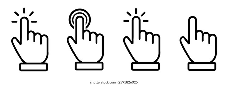 Hand click icon vector. pointer icon vector. hand cursor icon vector