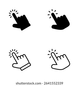 Hand click icon vector. pointer sign and symbol. hand cursor icon