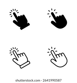Hand click icon vector. pointer sign and symbol. hand cursor icon