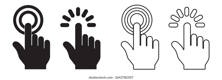 Hand click icon vector. pointer sign and symbol. hand cursor icon
