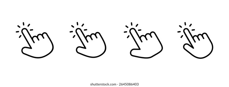 Hand click icon vector. pointer sign and symbol. hand cursor icon
