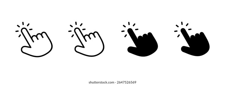 Hand click icon vector. pointer sign and symbol. hand cursor icon