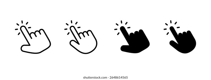 Hand click icon vector. pointer sign and symbol. hand cursor icon