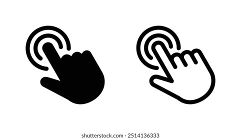 clique com a mão ícone vetor. apontando clique com a mão ícone Vetor