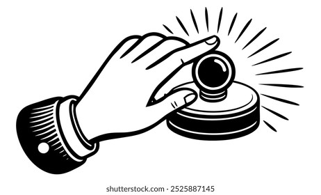 Silueta de Vector de icono de Hacer clic de mano 


