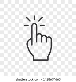 Hand click icon vector. Simple hand click sign in modern design style for web site and mobile app. EPS10