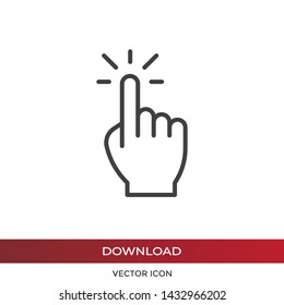Hand click icon vector. Simple hand click sign in modern design style for web site and mobile app. EPS10