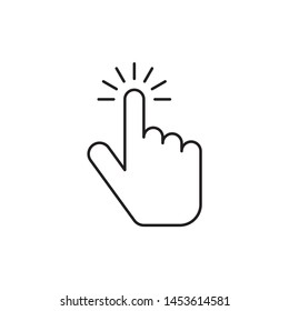 Hand click icon. vector symbol on white background.