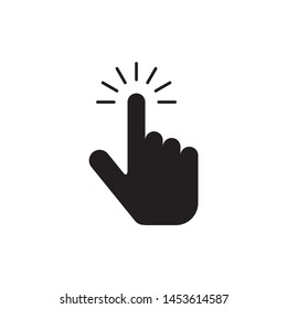 Hand click icon. vector symbol on white background.