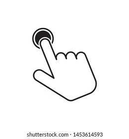 Hand click icon. vector symbol on white background.