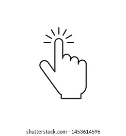 Hand click icon. vector symbol on white background.