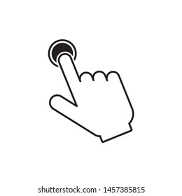 Hand click icon. vector symbol on white background.