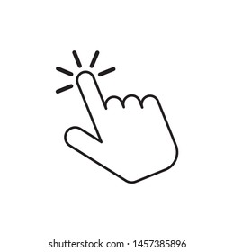 Hand click icon. vector symbol on white background.