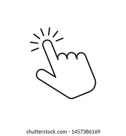 Hand click icon. vector symbol on white background.