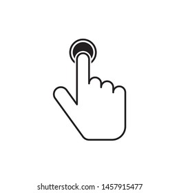 Hand click icon. vector symbol on white background.