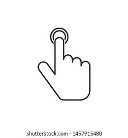 Hand click icon. vector symbol on white background.