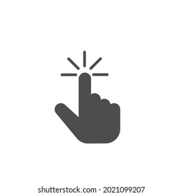 Pulsar con la mano un vector de icono para web, computadora y aplicación móvil. Símbolo de vector en estilo plano a la moda