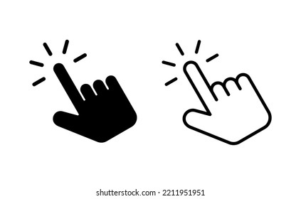Hand-Click-Icon-Vektorgrafik für Web- und Mobile-App. Zeigerzeichen und -zeichen. Zeigersymbol