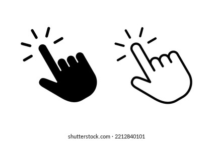 Hand click icon vector for web and mobile app. pointer sign and symbol. hand cursor icon