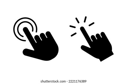 Hand click icon vector for web and mobile app. pointer sign and symbol. hand cursor icon