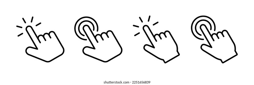 Hand click icon vector for web and mobile app. pointer sign and symbol. hand cursor icon