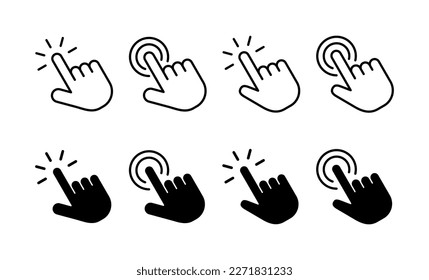 Hand click icon vector for web and mobile app. pointer sign and symbol. hand cursor icon