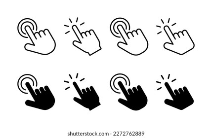 Hand click icon vector for web and mobile app. pointer sign and symbol. hand cursor icon