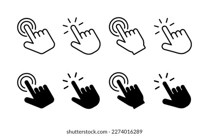 Hand click icon vector for web and mobile app. pointer sign and symbol. hand cursor icon