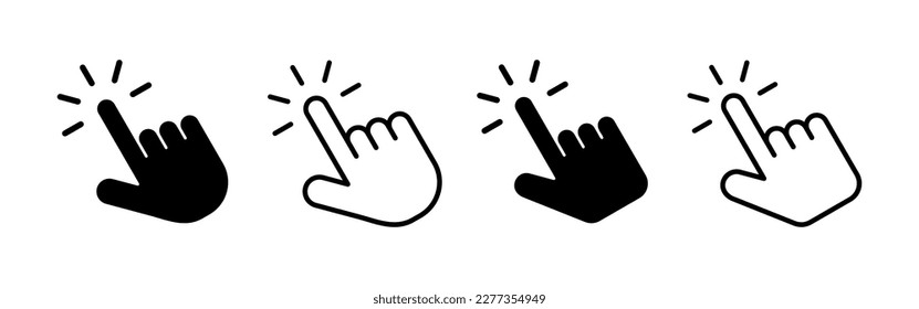 Hand click icon vector for web and mobile app. pointer sign and symbol. hand cursor icon