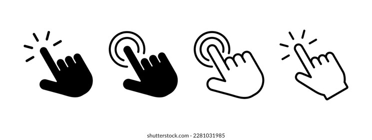 Hand click icon vector for web and mobile app. pointer sign and symbol. hand cursor icon