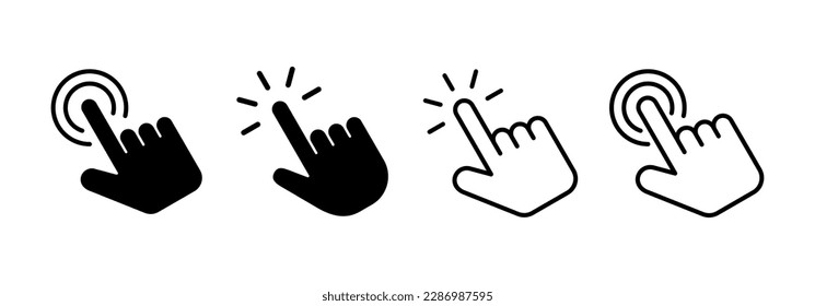 Hand click icon vector for web and mobile app. pointer sign and symbol. hand cursor icon