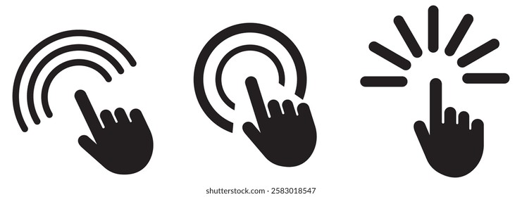 Hand click icon vector for web and mobile app. pointer sign and symbol. hand cursor icon.