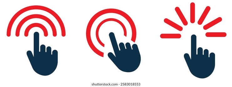 Hand click icon vector for web and mobile app. pointer sign and symbol. hand cursor icon.