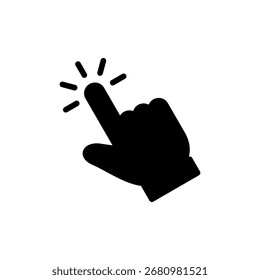 Vector del icono del Hacer clic de mano para el Web y el App móvil. signo y símbolo del puntero. icono del cursor de mano