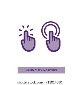 Hand click icons.