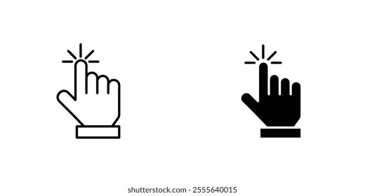 Hand click icons for app and websites.