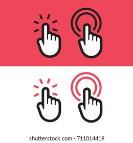 Hand click icons set.