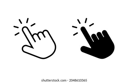 Hand click icons set. pointer sign and symbol. hand cursor icon