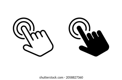 Hand click icons set. pointer sign and symbol. hand cursor icon