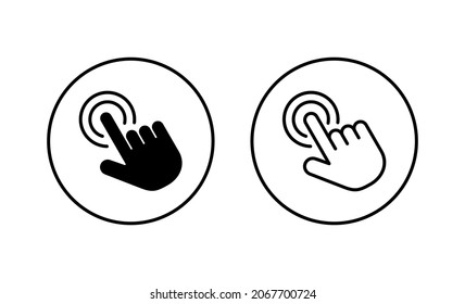 Hand click icons set. pointer sign and symbol. hand cursor icon
