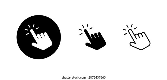 Hand click icons set. pointer sign and symbol. hand cursor icon