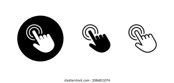 Hand click icons set. pointer sign and symbol. hand cursor icon