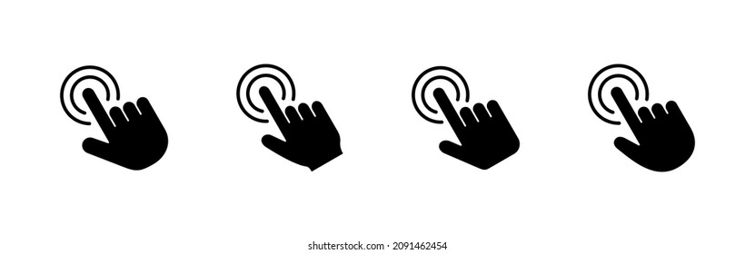 Hand click icons set. pointer sign and symbol. hand cursor icon