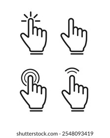 Hand click icons set. Vector illustration stock illustration